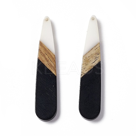 Opaque Resin & Walnut Wood Big Pendants RESI-M027-05G-1
