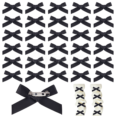 Bowknot Polyester Pins JEWB-WH0010-89B-1