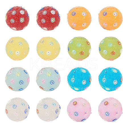 40Pcs 8 Colors Handmade Acrylic Resin Rhinestone Beads CLAY-TA0001-90B-1