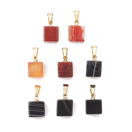 2Pcs 2 Colors Natural Agate(Dyed & Heated) Pendants PALLOY-JF05425-02-1