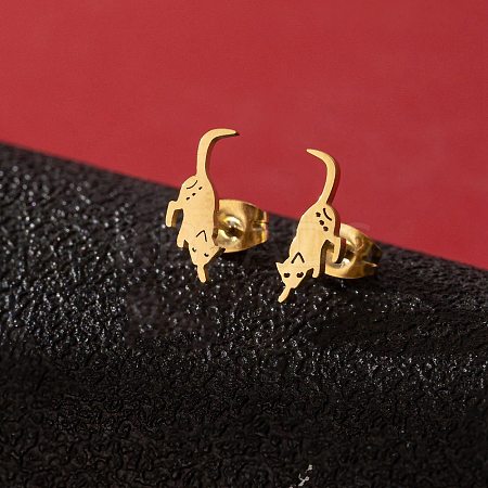 Stainless Steel Small Animal Stud Earrings for Women PW-WG5B49B-29-1