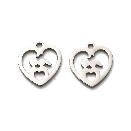 Non-Tarnish Valentine's Day 316 Surgical Stainless Steel Charms STAS-H190-15P-01-1