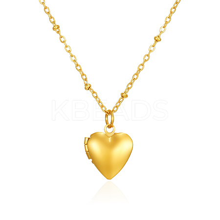 Vintage 304 Stainless Steel Photo Locket Pendant Necklaces for Couples Gift XG2800-1-1