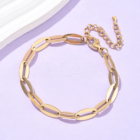 304 Stainless Steel Cable Chain Bracelets for Women BJEW-U038-01G-1