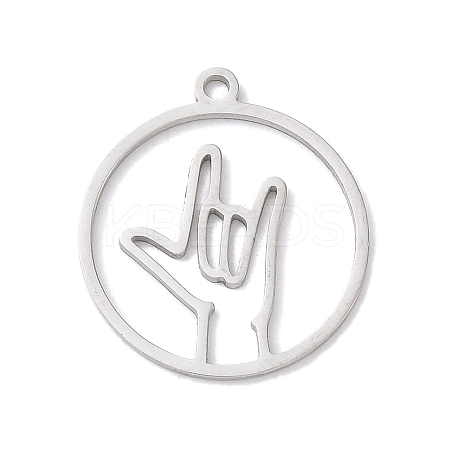 304 Stainless Steel Pendants STAS-Z131-01B-P-1