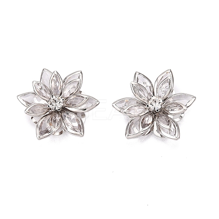 Acrylic Rhinestone Flower Flat Back Cabochons RSB027-06-1