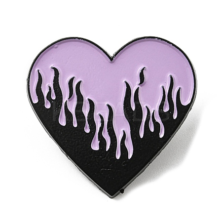 Heart with Fire Enamel Pin JEWB-B006-05F-1