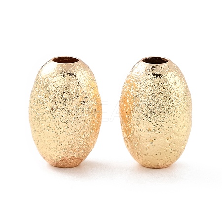 Eco-Friendly Brass Textured Beads KK-C226-01G-RS-1
