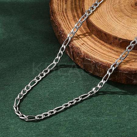 Non-Tarnish 304 Stainless Steel Figaro Chain Necklaces STAS-K168-02P-1