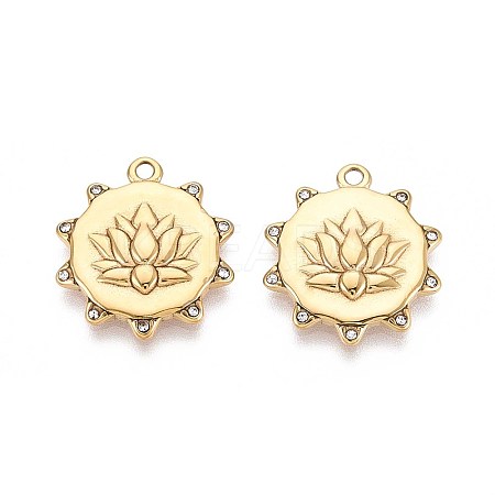 Ion Plating(IP) 304 Stainless Steel Rhinestone Pendants STAS-N109-254G-1