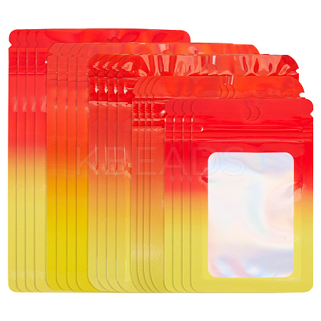 50Pcs 5 Styles Rectangle Glitter Holographic PVC Resealable Packaging Bags ABAG-TA0001-91-1