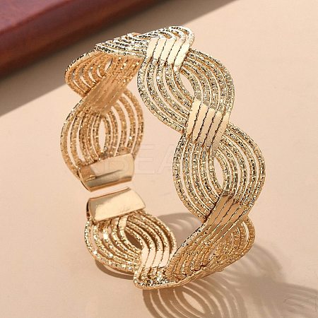 Electrophoresis Iron Cuff Bangles for Women BJEW-M057-02G-1