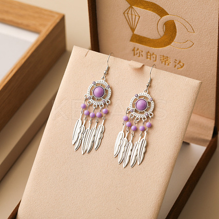 Alloy Resin Dangle Earrings FS-WG73BC7-11-1