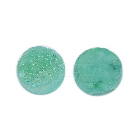 Electroplate Natural Druzy Crystal Cabochons G-L047-10mm-15-1