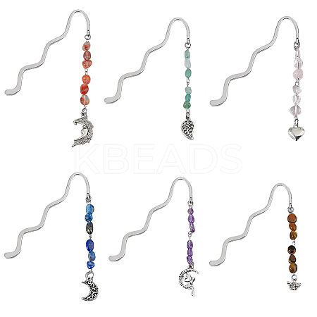 Alloy Wavy Bookmarks AJEW-DC00022-1
