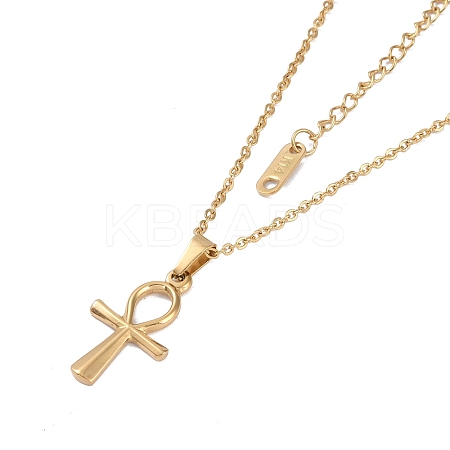 Ion Plating(IP) 304 Stainless Steel Cable Chain Necklaces NJEW-G081-07G-1
