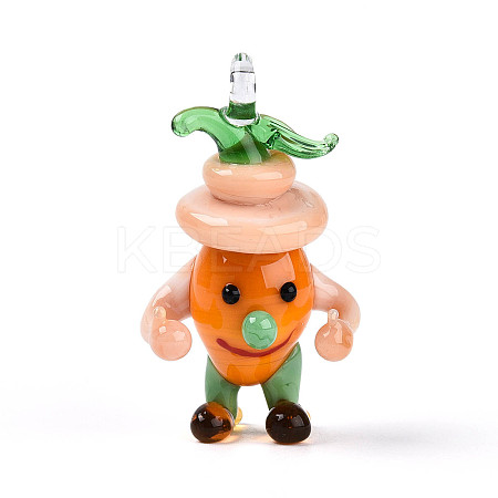 Handmade Lampwork Cartoon Onion Pendants LAMP-T025-11C-1