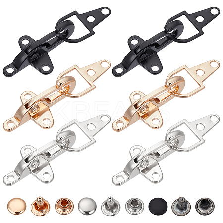 6 Sets 6 Colors Alloy Interlocking Clasps for Coat Down Jacket Sewing Accessories FIND-BC0014-21A-1