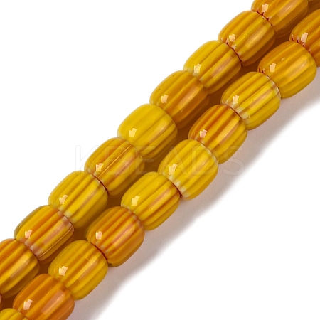 Handmade Lampwork Chevron Beads Strands LAMP-K041-01B-10-1