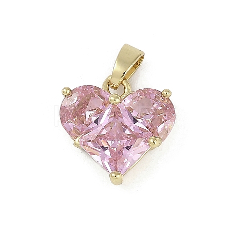 Rarl 18K Gold Plated Brass Micro Pave Cubic Zirconia Charms KK-Z078-31G-01-1