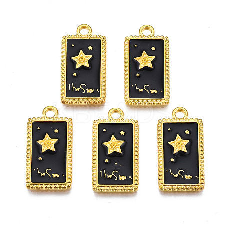 Rack Plating Golden Alloy Enamel Pendants LS-ENAM-S122-50G-1