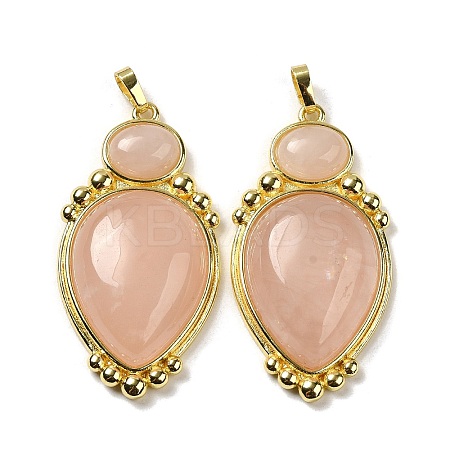Natural Rose Quartz Pendants G-C096-04G-01-1