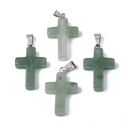 Natural Green Aventurine Pendants G-J354-08A-1