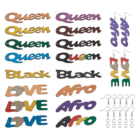 DIY Word Style Earring Making Kits DIY-TA0008-61-1