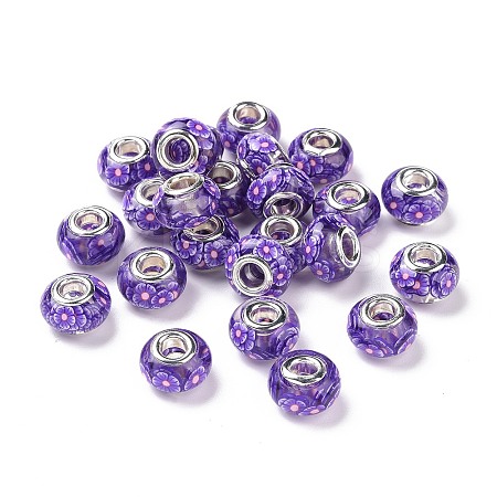 Transparent Resin European Rondelle Beads RPDL-P005-01P-03-1