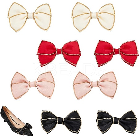 AHADEMAKER 8Pcs 4 Colors Polyester Bowknots Ornament Accessories AJEW-GA0005-45-1