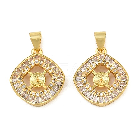 Brass Micro Pave Clear Cubic Zirconia Peg Bails Pin Pendants KK-CBA6A75-41G-1