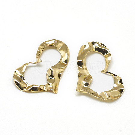 Brass Wavy Pendants KK-T032-130G-1