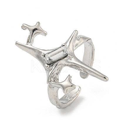 Star Zinc Alloy Open Cuff Ring LS-RJEW-Z048-01P-02-1