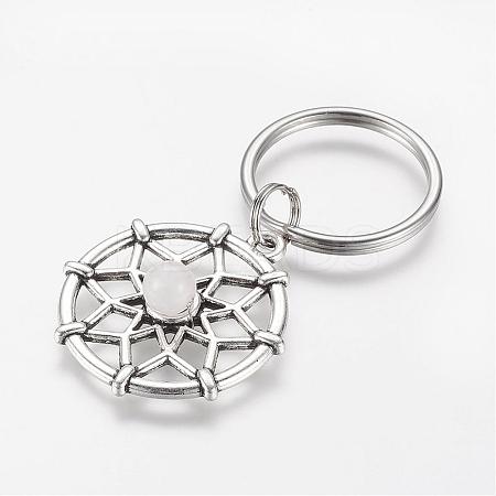 Alloy Rose Quartz Keychain KEYC-JKC00143-01-1