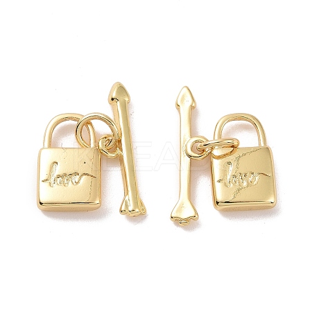 Rack Plating Brass Toggle Clasps LS-ZIRC-C042-12G-1