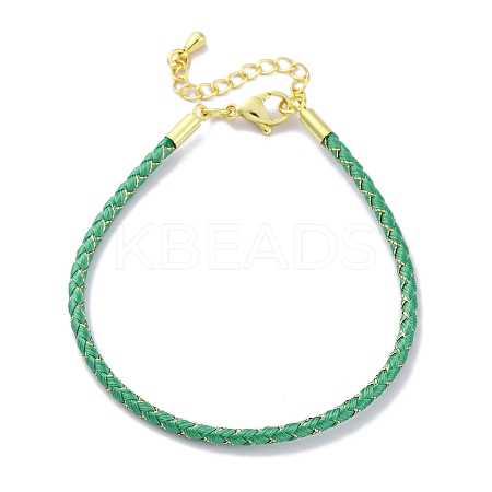 Polyester Cord Braided Bracelet Makings MAK-Z003-01G-22-1