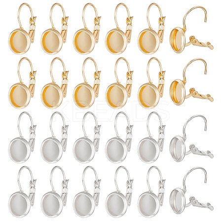 40Pcs 2 Colors 304 Stainless Steel Leverback Earring Settings STAS-BBC0003-73-1