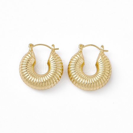 Brass Donut Thick Hoop Earrings for Women EJEW-I270-08G-1