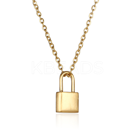 Stylish Stainless Steel Padlock Pendant Necklace for Women's Daily Wear JX6523-1-1