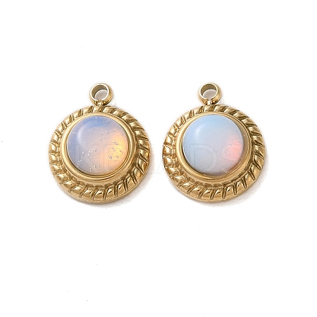 Opalite Half Round Charms STAS-L022-399G-03-1