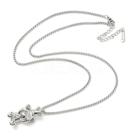 Non-Tarnish 304 Stainless Steel Bear Pendants Necklaces NJEW-K259-03P-1