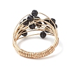 Natural Black Tourmaline Finger Rings RJEW-TA00221-04-4