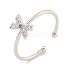 Rack Plating Brass Open Cuff Rings for Women RJEW-F162-02P-X-1