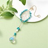 Synthetic Turquoise with Glass and Lampwork Pendant Decorations HJEW-TA00130-02-2