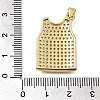 Brass Micro Pave Clear Cubic Zirconia Pendants CU-CBA108A-10G-3