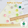 46Pcs 25 Colors Acrylic with ABS Plastic Imitation Pearl with Resin  Round Beads OACR-DC0001-25-2