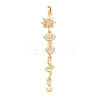 Tassel Brass Micro Pave Clear Cubic Zirconia Big Pendants LS-KK-L271-01G-11-1