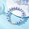 Handmade Flower Printed Porcelain Beads Stretch Bracelets for Women BJEW-JB13265-1