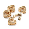Brass Micro Pave Clear Cubic Zirconia Clasps KK-D048-03G-3