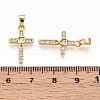 Brass Micro Pave Cubic Zirconia Pendants KK-T070-77G-3